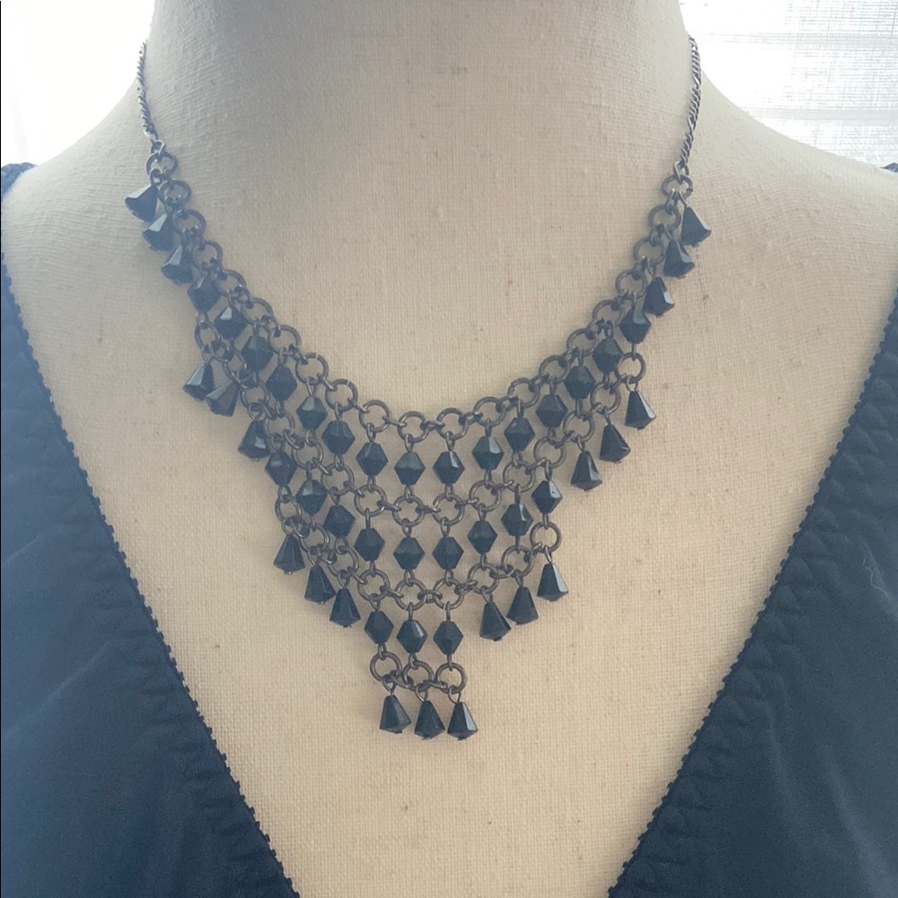 Vintage Black Chandelier Necklace
